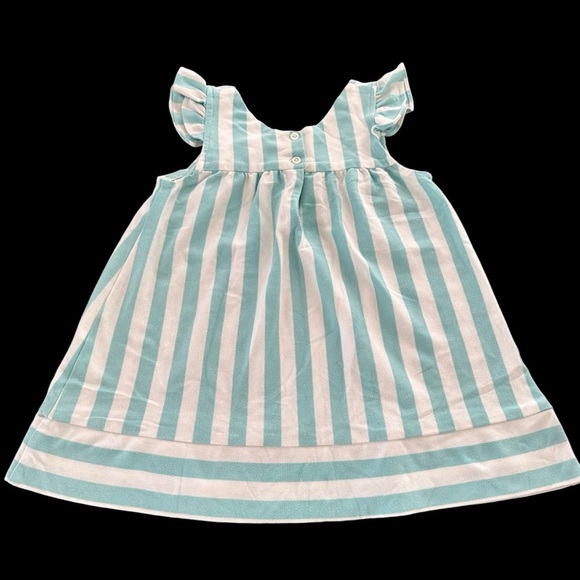 The Name Dropper girls 2T Aqua Stripe Swim Cover Up Dress Sundress beach Pool - Picture 2 of 5